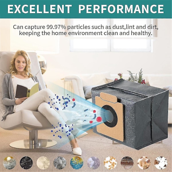 10 kpl pölypusseja Eufy Clean X8 Pro itse tyhjentyvään robotti-imurin puhdistusasemaan, varaosat, roskapussi-dwdz