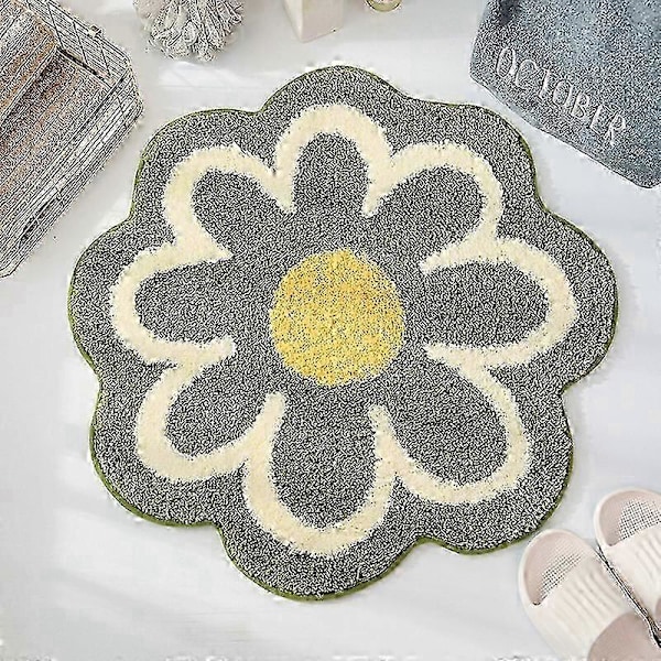Paksu ja Imukykyinen Pyöreä Kashmir-Kukkapintainen Matto 60*60CM Green