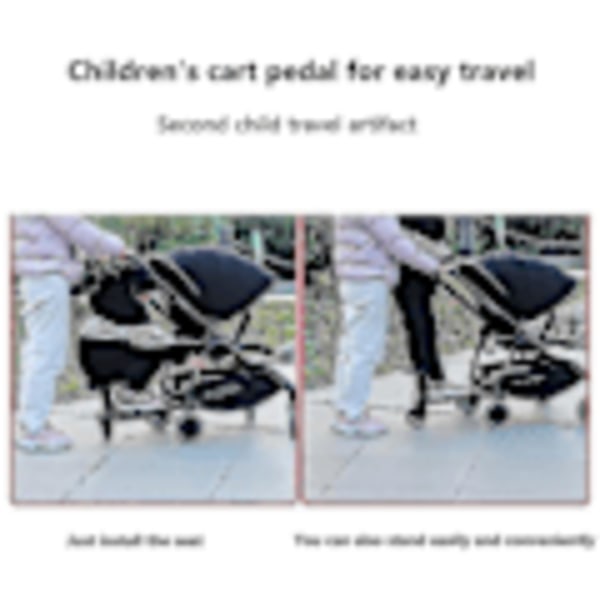 Universal 2-i-1 barnevognbrett med avtakbart sete Second Child Artefact Ride-On Stroller A