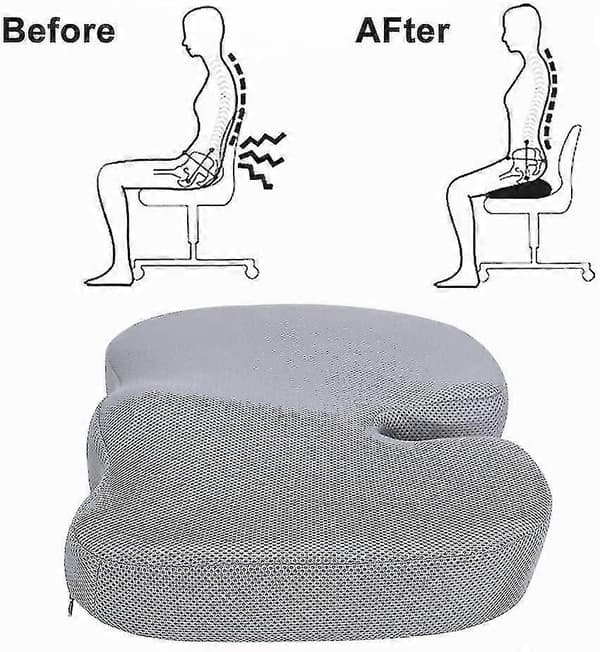 Gel Memory Foam Stolesæde Pude Ortopædisk Sæde Pude med Pudebetræk