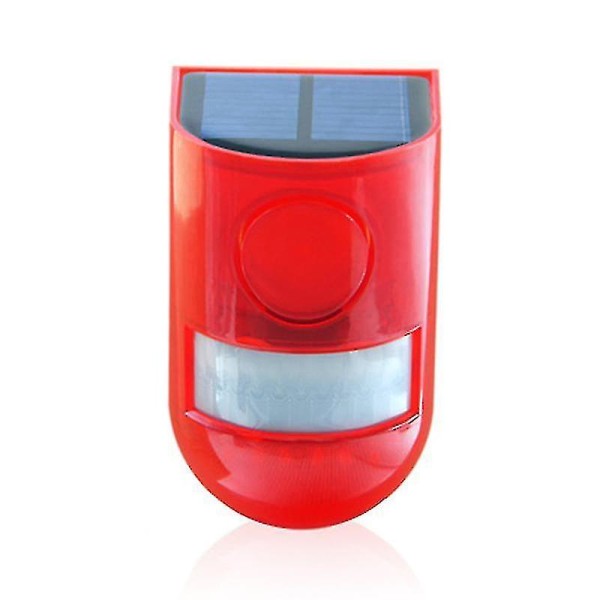 Aurinkovaroittimen valo langaton Ip65 vedenpitävä liiketunnistin ulkona oleva turvahälytys (1 kpl, punainen)