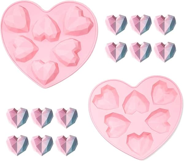 3D Hjerteformede Silikoneforme - 2 Pakker Bageform til Varm Chokolade Bombe Kage Gelé Dome Mousse Dessert