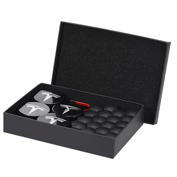 Navkapselkit för Tesla, navkapselset, navkapselmutterkåpa, navkapsel för Model Y, Model 3, Model S, Model X