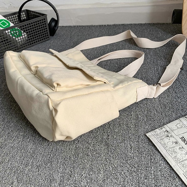 2023 NY Crossbody Väska Canvas Axelväska för Kvinnor Flicka Handväska Casual Tygväska Mode Skolväska Messenger Väska Bokväska Armégrön Army Green