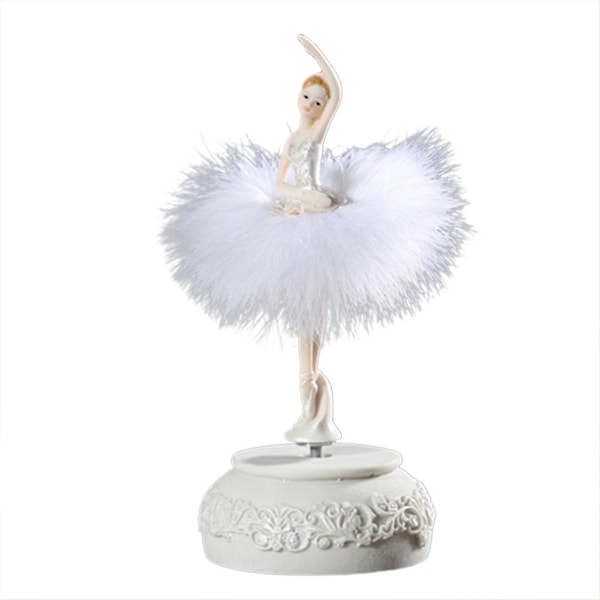Speldosa Ballerina Dansande Flicka Svanen Sjön Karusell med Fjäder för Födelsedagspresent