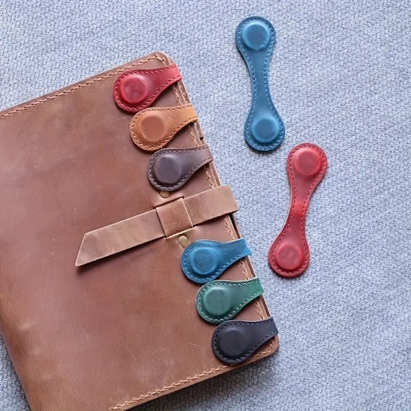 5 kpl Vintage-tyyliä Faux-nahkaisia magneettisia kirjanmerkkejä - Kaksisivuiset sivumerkit, kestävät PU-nahka-leikkeet kirjan ystäville ja opettajille