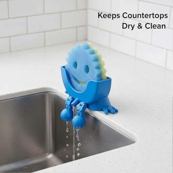 Svampställ med dränering 3D-printad Scrub Daddy-hållare Roligt svampställ för
