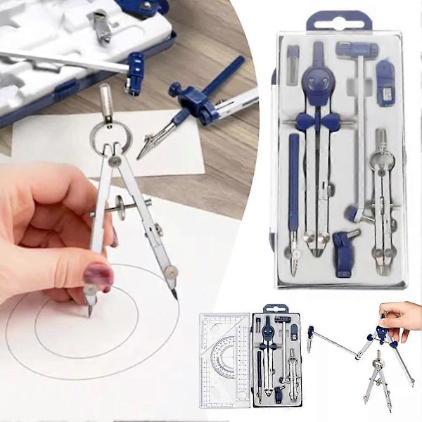 Ritningspassare Set Cirkelritningsverktyg Set med Linjalsats Skolmaterial
