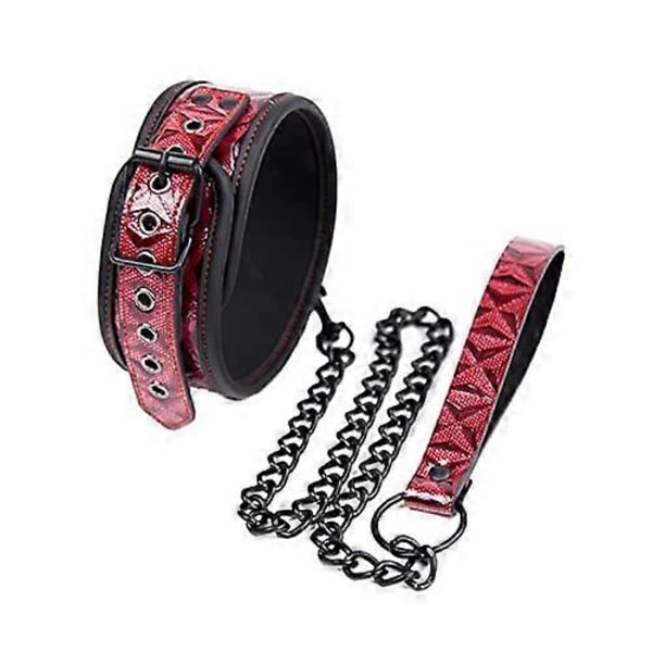 Punk PU Læder Halsbånd og Snor Choker, Holdbar Snor Kæde, Justerbar Gotisk Halskæde Kæde Cosplay Smykker