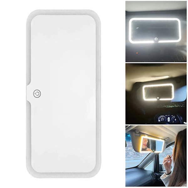Bil LED Sminkspegel för Solskydd med Belysning, Multifunktionell Stabil Fyllnadsljusspegel för Bilar