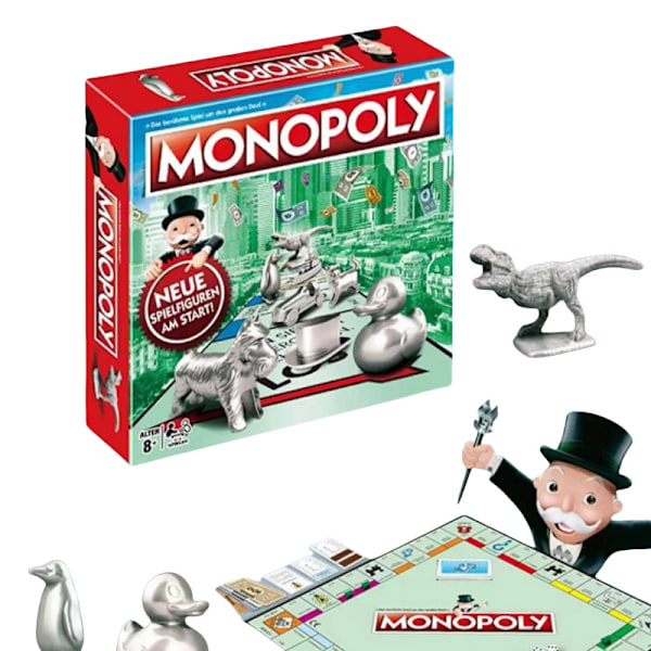 Engelsk Jernboks Monopoly Kort Eiendom Brettspill DEAL MONOPOL Tyskland Grab the Bell Sequence Maze