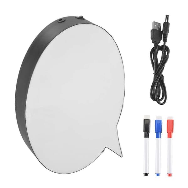 LED Melding Håndskrift Brev Lysboks Taleboble Form Skrivebrett Legg Til 1 Penn For Bursdag Pa