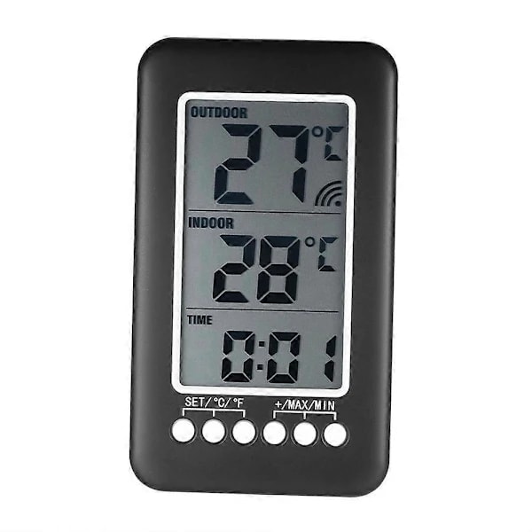 LCD/Digital Trådløst Innendørs/Utendørs Termometer Klokke Termometer med Sender
