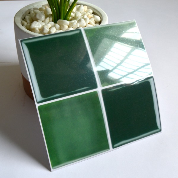 20 stk 3D mosaik flise mærkat selvklæbende boligdekoration 1# Green 15x15cm
