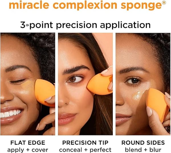 Real Techniques Miracle Complexion Makeup Sponge Full Coverage Foundation, 2-pakning (Emballasjen kan variere)