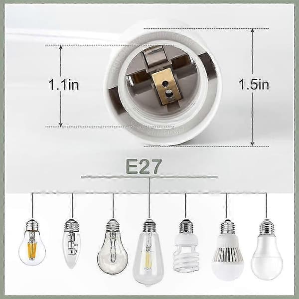 3-pak E27 lampeholder med afbryder og 1,8 m EU-stik strømkabler til LED-pendellamper