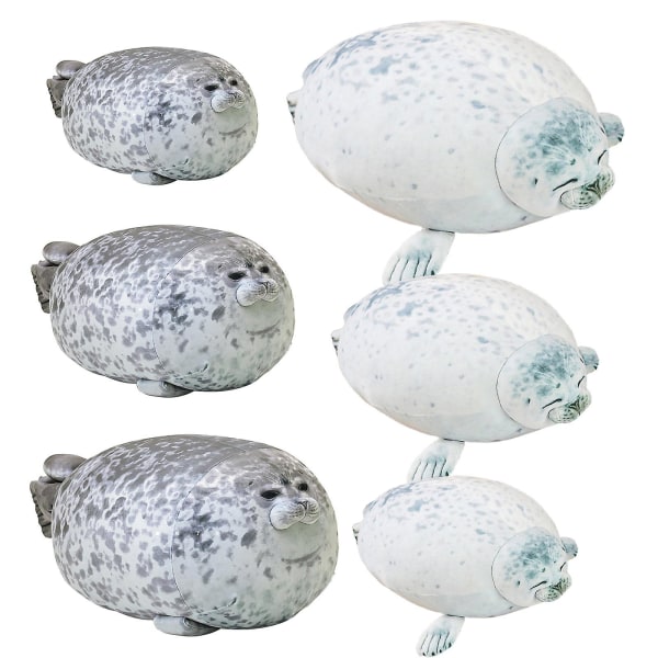 Ny mjuk säl plyschleksak Chubby Blob Seal kudde stoppad bomull Djur mjuk barnleksak Grey A1
