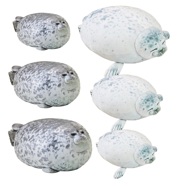 Ny mjuk säl plyschleksak Chubby Blob Seal kudde stoppad bomull Djur mjuk barnleksak White B1