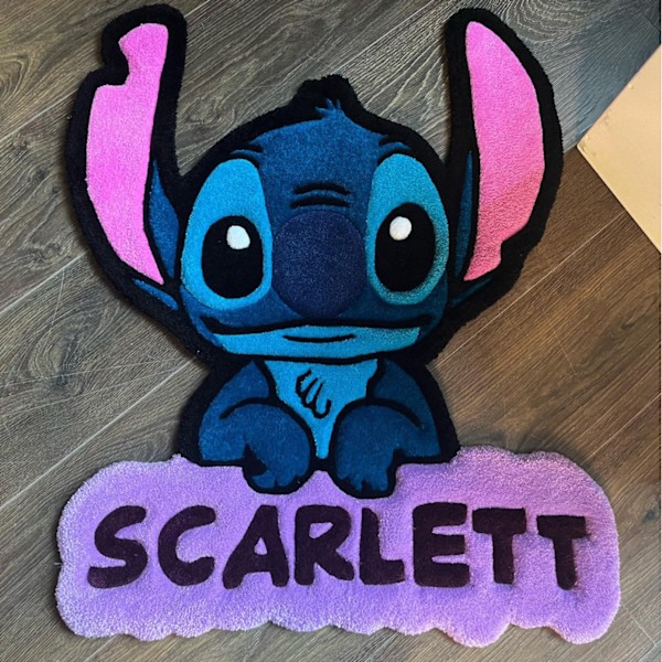 Söt Stitch imitationskashmir golvmatta hem sovrum vardagsrum veranda kreativ tecknad matta dekoration