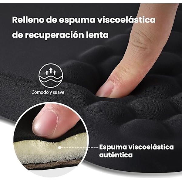 Musmatta, Ergonomisk gamingmusmatta med massagefunktion, Memory Foam Comfort Touch, smärtlindrande handledsstöd, halkfri bas (30x20 cm)