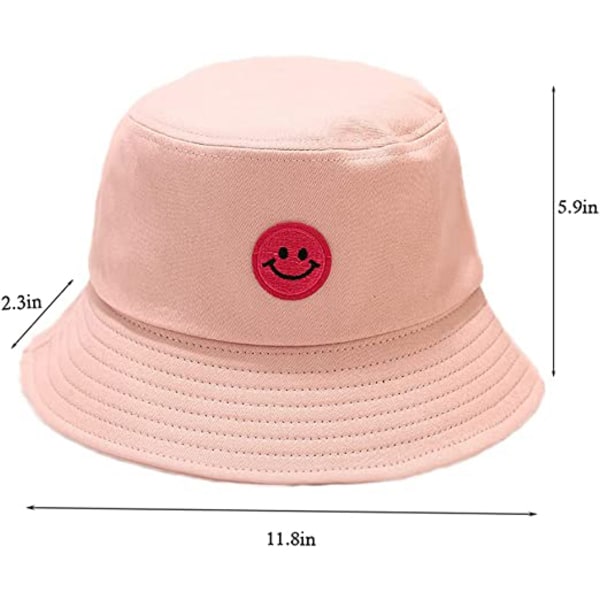 Bøttehatt i bomull Ensfarget strandhatt Sommerreiser Solhatter Fisherman Cap（Rosa） Pink