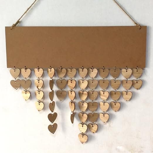 Gratulerer med dagen treplate Hjerteformet bursdagspåminnelse DIY kalender Hjemmefestdekor