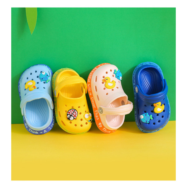 Toddler Pojkar Flickor Söta tecknade Toddler Barntofflor ----- Gul （Storlek 32-33）