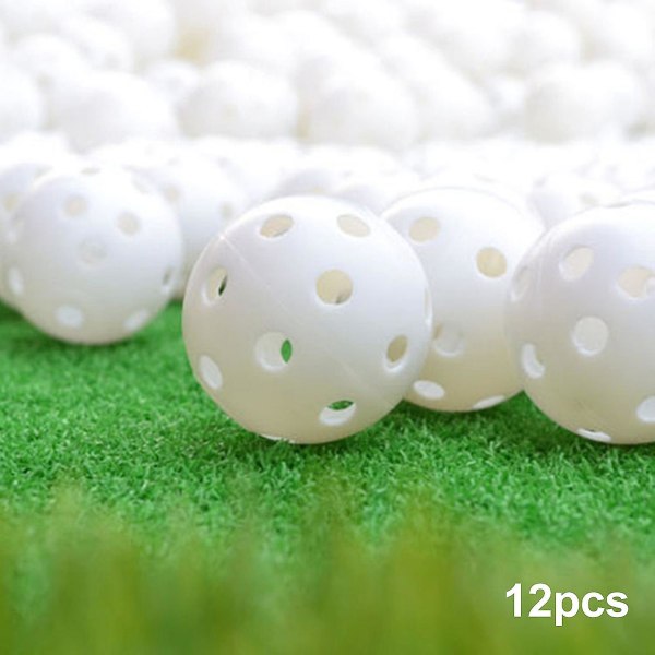 12pcs Home Indoor Driving Range 42.6mm Limited Flight Hollow Training Golf Balls For Swing Practice