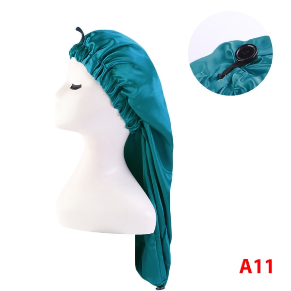 Extra Large Satin Silky Bonnet Sleep Cap Pitkä Satiini Konepellin A11