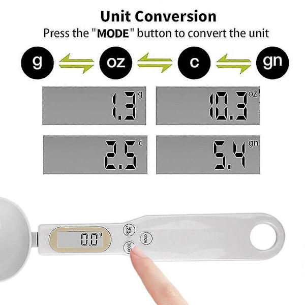 LCD Display Elektronisk Mätsked Portabel Digital Mätsked 500g/0.1g Mini Elektronisk Mat Sked Våg Köksredskap