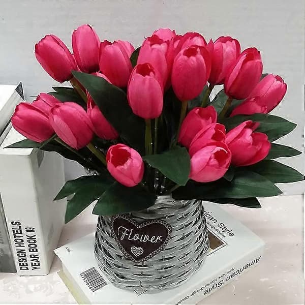 Kauniit 9 tulppaanin kimppua Rose red