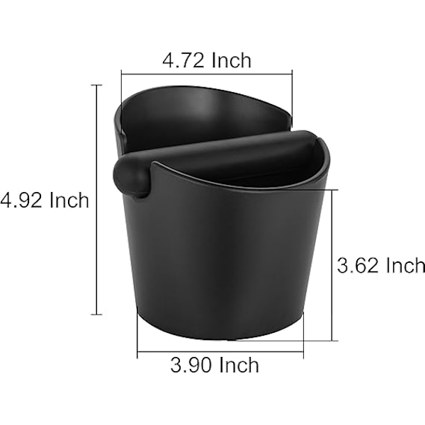 Espresso Knock Box, 4,8 tum Kaffekopp Knock Box, Espresso Dump Bin med Avtagbar Knock Bar och halkfri bas
