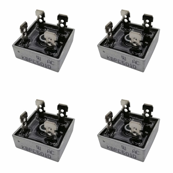 (4-pack) KBPC5010 Silikon Brygglikriktardiod 50A 1000V KBPC Enfas, Hel Våg 50 Ampere 1000 Volt