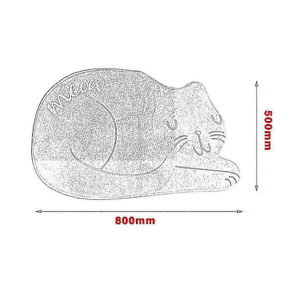 Nukkuva kissa -ovimatto, 3D-tulostettu matto, makuuhuoneen liukuestematto