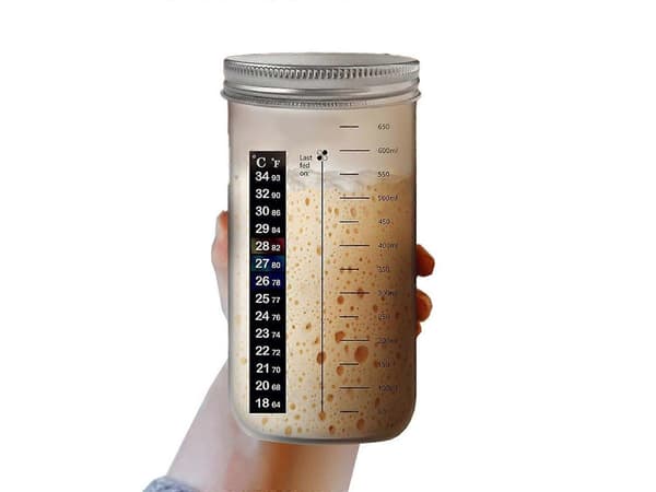 Surdejsstarterglas-sæt med 24 oz glas og bageudstyr