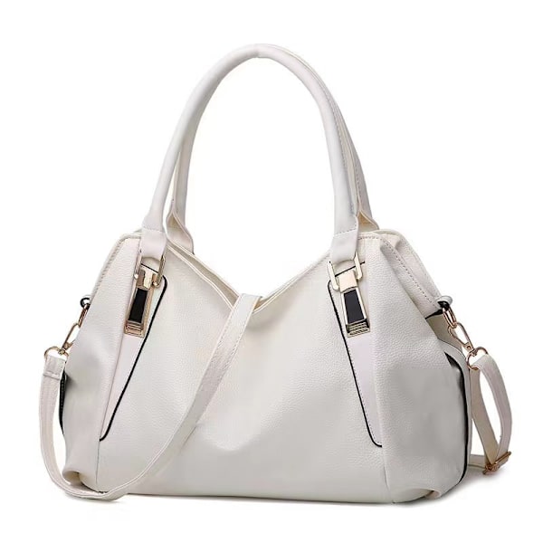 Dame Håndtasker Crossbody Tasker, Dame Stor Kapacitet Bløde Kunstlæder Skuldertasker, Top Håndtag Crossbody Tasker, Hvid