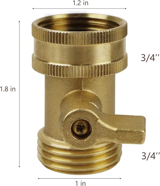 Star Vattenlang Avstängningsventil, 2-pack Kraftig 3/4 tum Solid Mässing Trädgårdsslangkoppling