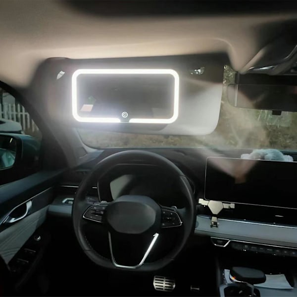 Valaistu auton LED-aurinkosuoja meikkipeili monikäyttöinen vakaa täytevalopeili autoihin