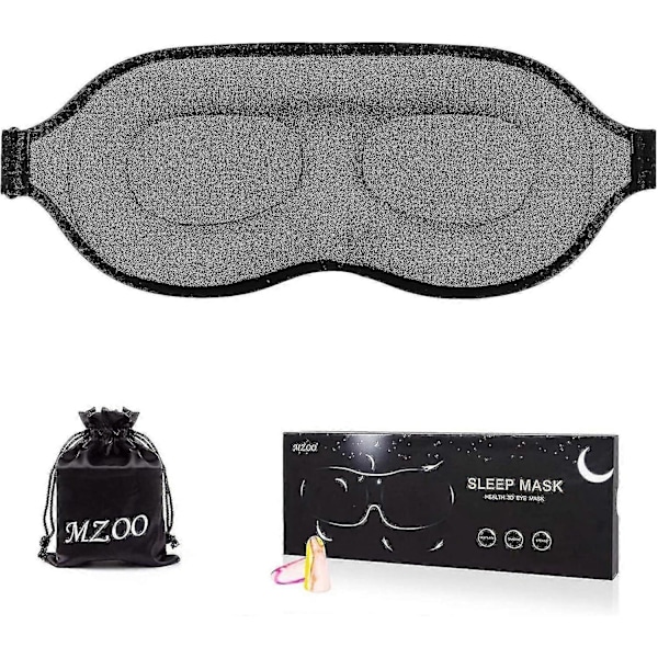 Sovmask för Män Kvinnor, 3D Konturformad Kupol Sovmask Ögonbindel, Konkav Formgjuten Nattsömnmask, Stänger Ute Ljus, Mjuk Bekväm Ögonskugga Gray Black Edge