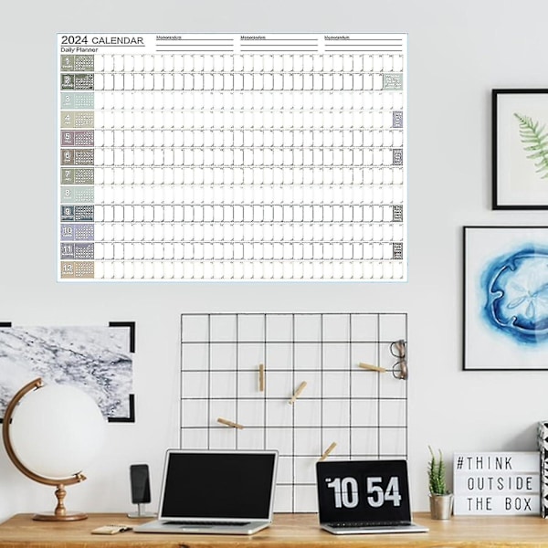 Stor Väggkalender 2024 Jan Till Dec 2024 Planerare Väggplanerare 12 Månadskalender 74x51 cm Årlig Planerare 2024 Kalendrar För Organisering & Planering