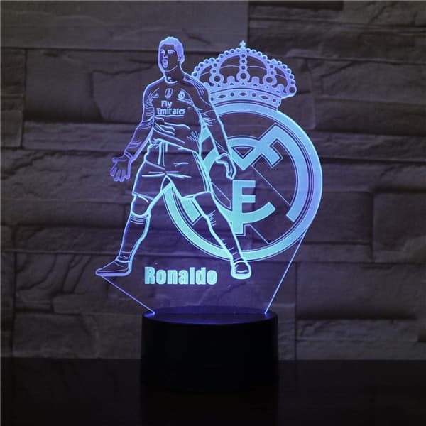 Bordlampe til barnerom, anime-tema, Ronaldo, 3D LED nattlys