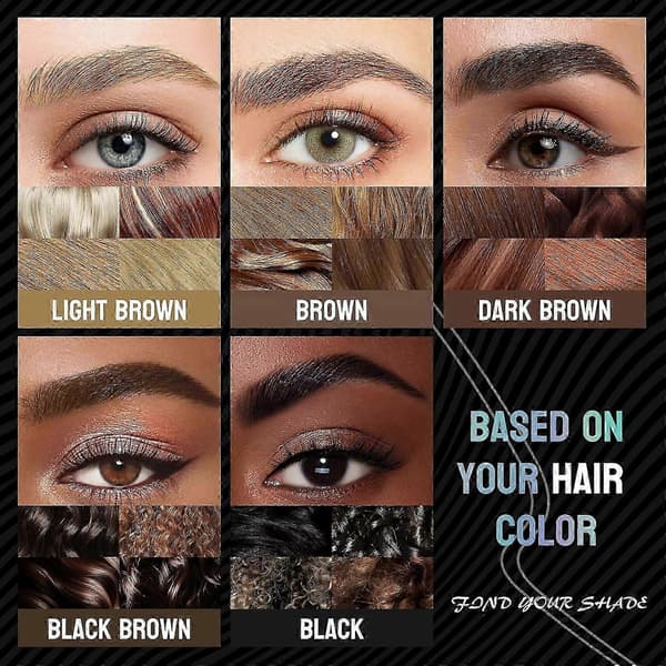 Natural Brow Ögonbrynspenna, Ny 2-i-1 Dubbelsidig Microblading Ögonbrynspenna, med Micro-Fork-Tip och Exakt Borst-Tip Brown