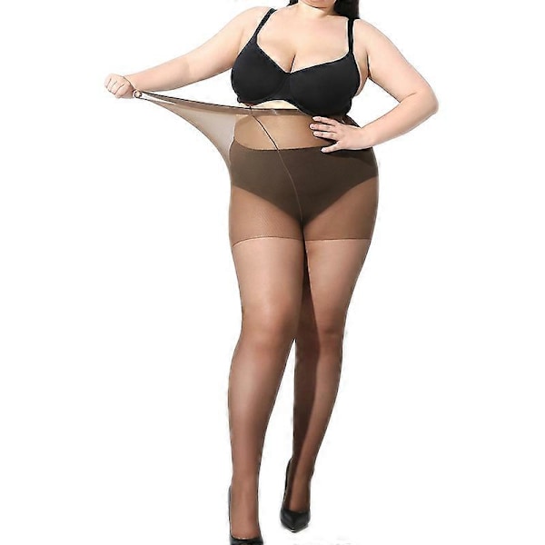 3-pack Dam Sheer Plus Size Tights med Stöd och Förstärkta Tår Strumpbyxor