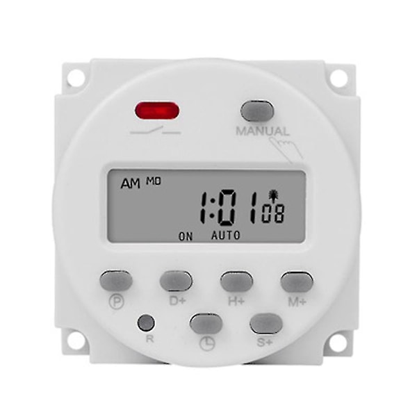 1 Sekunds Intervall 12V Digital LCD Timer Switch 7 Veckovis Programmerbar Tidsrelä Programmerare CN101S