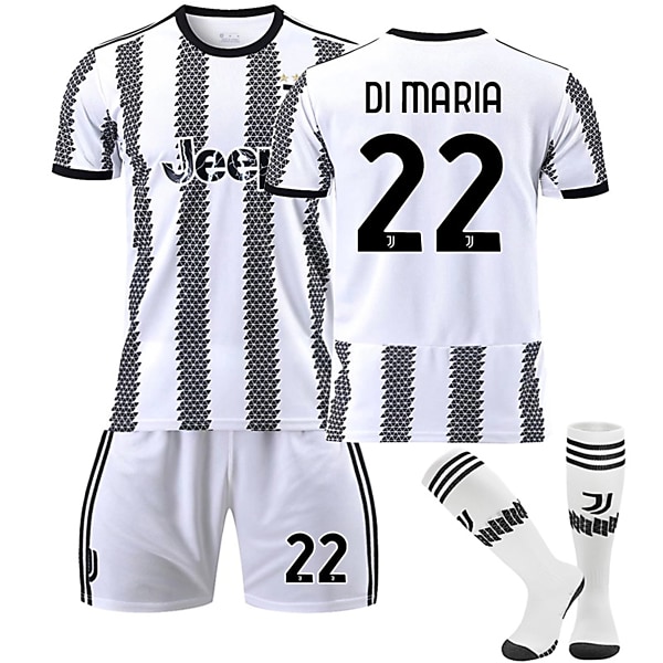 22/23 Ny säsong Hem Juventus F.C. DI MARIA Nr 22 Barn Jersey-paket Barn-24