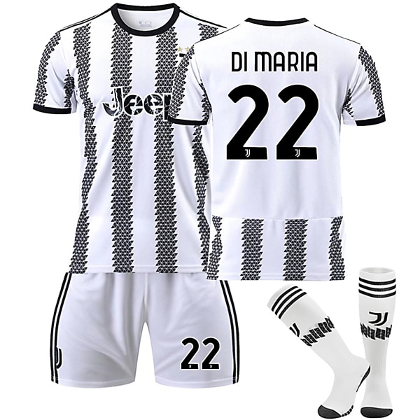 22/23 Ny sesong Hjem Juventus F.C. DI MARIA Nr 22 Barn Jersey-pakke Barn-18