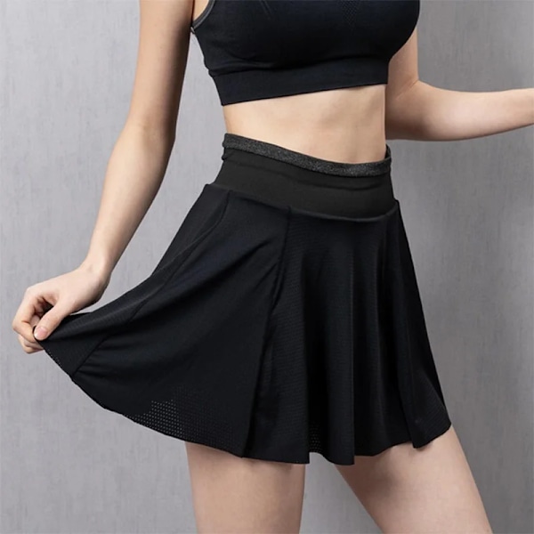 Cloud Hide Dam Tennisskjørt Løping Golf Badminton Shorts Sport Gym Fitness Shorts Telefonlomme Høy Midje Sport Skort Klassisk Svart ClassicalBlack XS