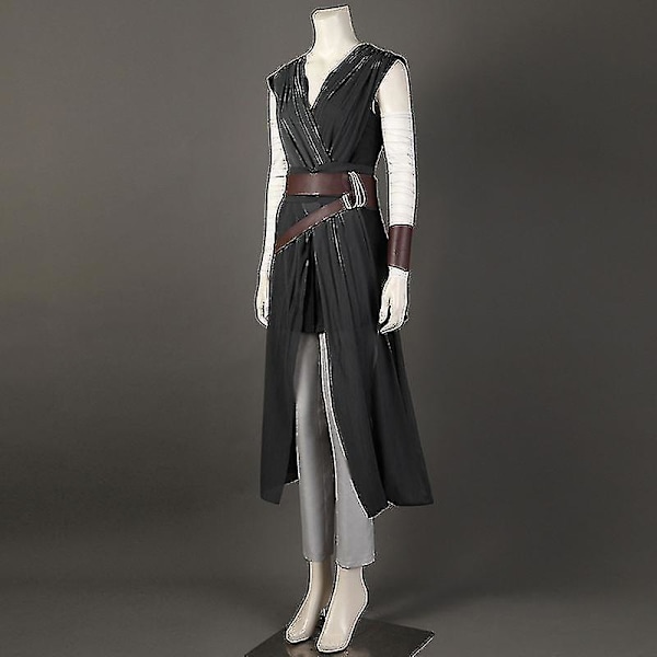 Rey Cosplay Kostumer Sort Jedi Ridder Fuld Sæt Halloween Karneval Kostume til Voksne XL