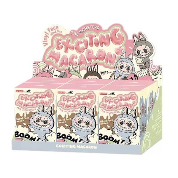 Labubu Macaron Monster Nøkkelring Den Spennende Monster Macarons inyl Ansikt Plysj Nøkkelringer Kunst Samleobjekter Leker Gaver til Barn...
