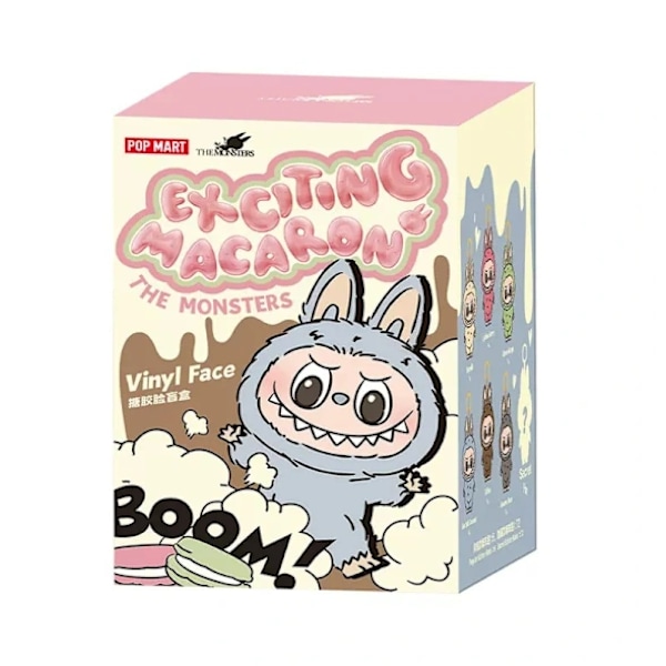 Labubu Macaron Monster Nøkkelring Den Spennende Monster Macarons inyl Ansikt Plysj Nøkkelringer Kunst Samleobjekter Leker Gaver til Barn...